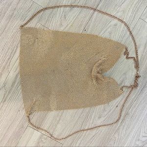 Gold front draped jewelry top